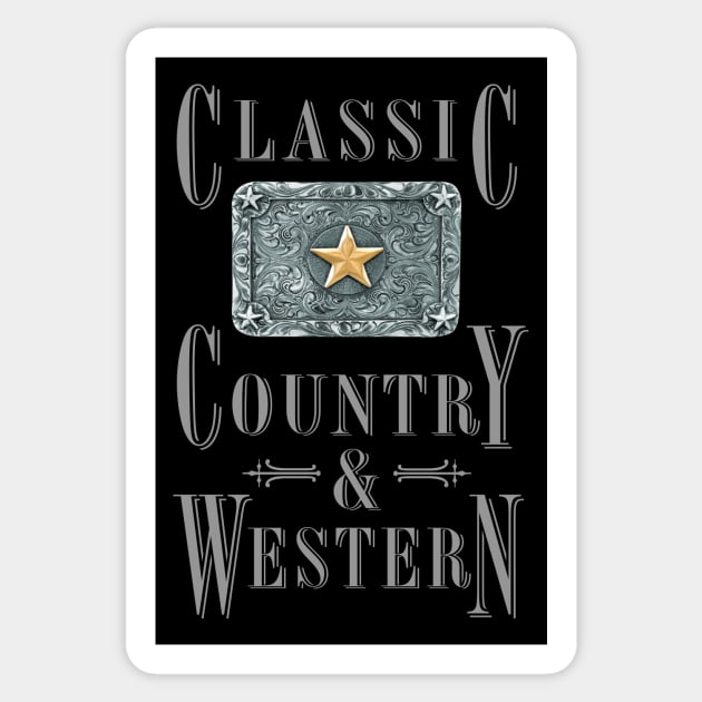 Lone Star - Classic Country and Western Belt Buckles Sticker by PLAYDIGITAL2020